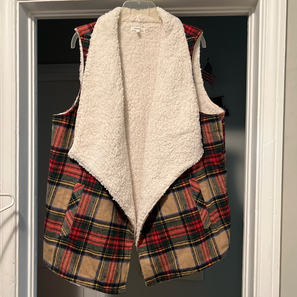 Comfy Soft Winter Plaid Vest